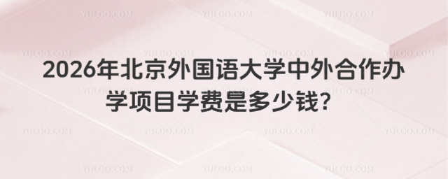 北京外国语大学中外合作办学学费