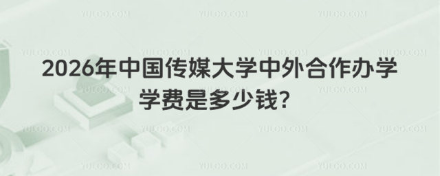 中国传媒大学中外合作办学学费