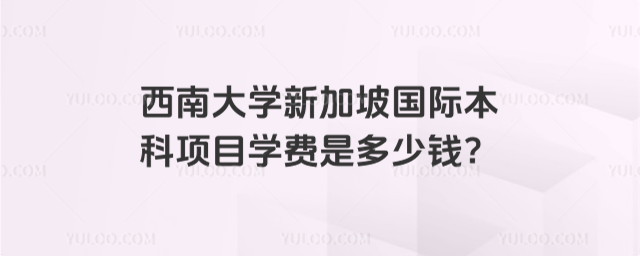 西南大学国际本科学费