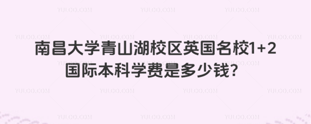 南昌大学国际本科学费