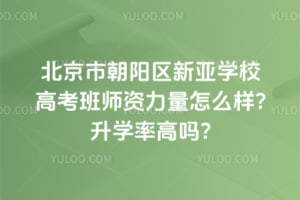 北京市朝陽(yáng)區(qū)新亞學(xué)校高考班師資力量怎么樣?升學(xué)率高嗎?