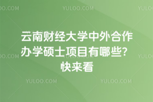 云南財(cái)經(jīng)大學(xué)中外合作辦學(xué)碩士項(xiàng)目有哪些？快來看