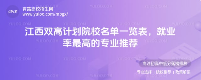 江西双高计划院校名单一览表