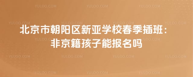 北京市朝陽(yáng)區(qū)新亞學(xué)校春季插班