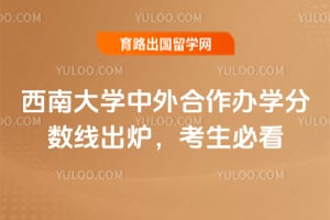 西南大学中外合作办学分数线出炉，考生必看