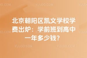 北京朝陽區凱文學校學費出爐:學前班到高中一年多少錢?