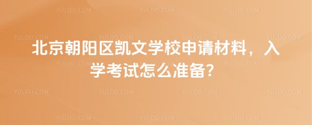 北京朝阳区凯文学校申请材料