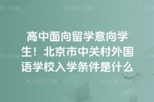 高中面向留学意向学生！北京市中关村外国语学校入学条件是什么