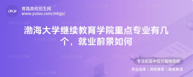 渤海大学继续教育学院重点专业有几个