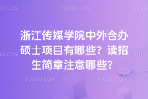 浙江傳媒學院中外合辦碩士項目有哪些？讀招生簡章注意哪些？