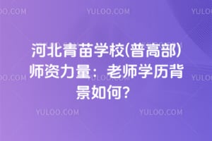青苗學校(普高部)師資力量：老師學歷背景如何？
