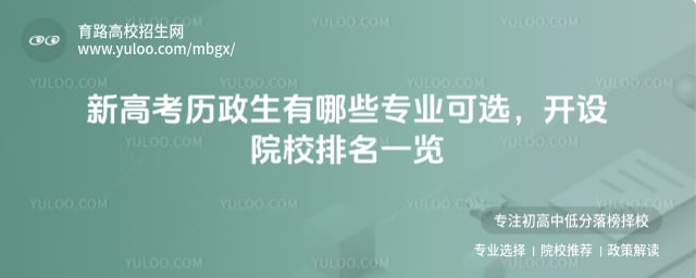 新高考歷政生有哪些專業(yè)可選