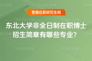 2026年东北大学非全日制在职博士招生简章有哪些专业?