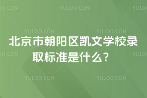 北京市朝阳区凯文学校录取标准是什么？