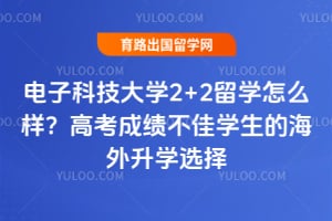 电子科技大学2+2留学怎么样？高考成绩不佳学生的海外升学选择
