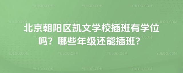 北京朝陽(yáng)區(qū)凱文學(xué)校插班