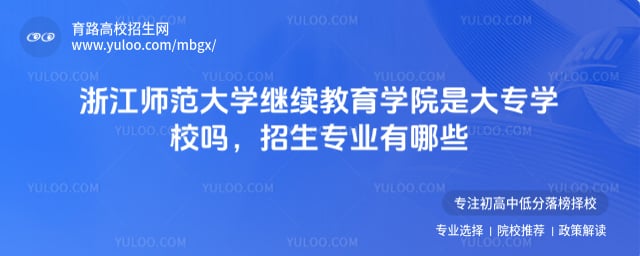 浙江师范大学继续教育学院是大专学校吗