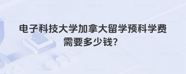 电子科技大学留学预科学费