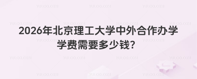 北京理工大学中外合作办学学费