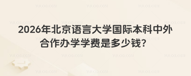 北京语言大学中外合作办学学费