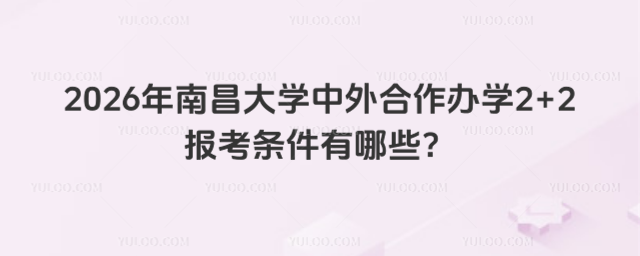 南昌大学中外合作办学2+2报考条件