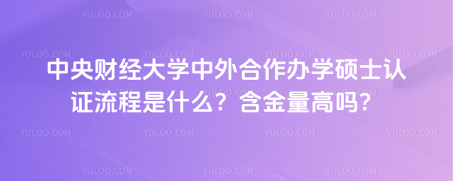 中央財(cái)經(jīng)大學(xué)中外合作辦學(xué)碩士認(rèn)證流程是什么？含金量高嗎？