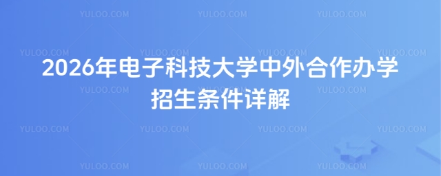 电子科技大学中外合作办学招生条件