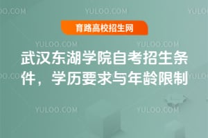 武汉东湖学院自考招生条件,学历要求与年龄限制
