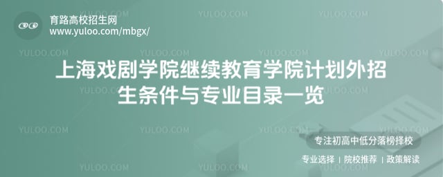 上海戏剧学院继续教育学院计划外招生条件