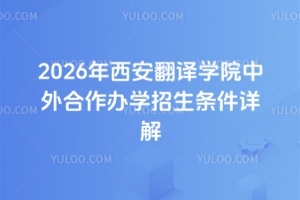 2026年西安翻译学院中外合作办学招生条件详解