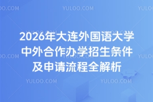 2026年大连外国语大学中外合作办学招生条件及申请流程全解析