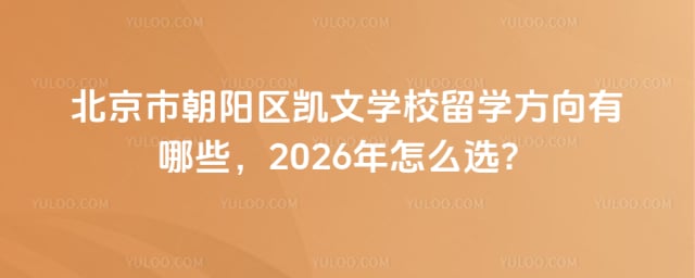 北京市朝陽區(qū)凱文學校留學方向