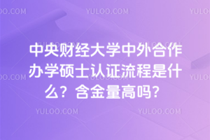 中央財經(jīng)大學(xué)中外合作辦學(xué)碩士認(rèn)證流程是什么？含金量高嗎？