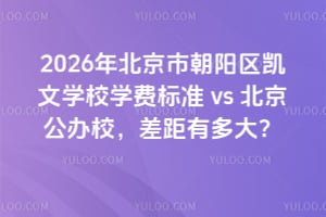 2026年北京市朝阳区凯文学校学费标准 vs 北京公办校,差距有多大?