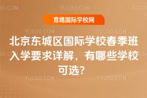 2026年北京东城区国际学校春季班入学要求详解,有哪些学校可选?