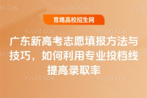 廣東新高考志愿填報方法與技巧,如何利用專業投檔線提高錄取率?