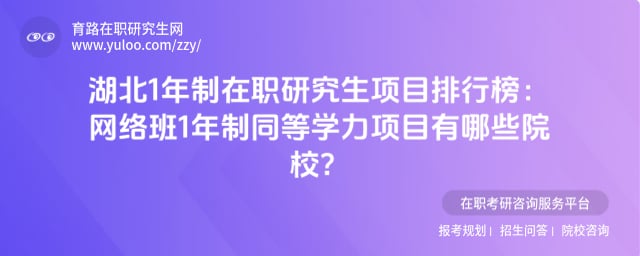 湖北1年制在职研究生项目排行榜