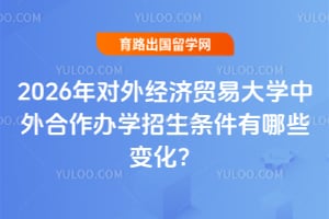 2026年对外经济贸易大学中外合作办学招生条件有哪些变化？