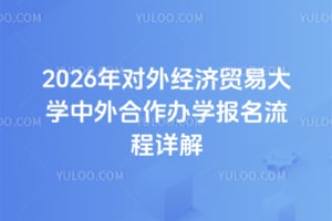2026年对外经济贸易大学中外合作办学报名流程详解
