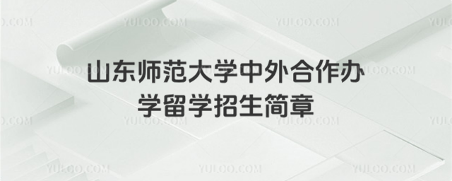 山东师范大学中外合作办学招生简章