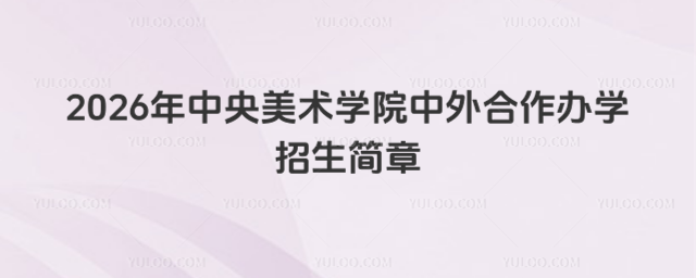 中央美术学院中外合作办学招生简章