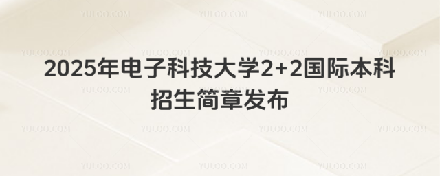 电子科技大学2+2国际本科招生简章
