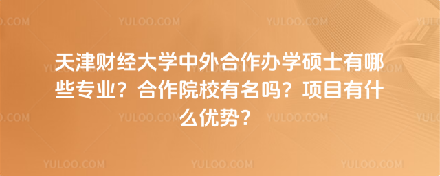 天津财经大学中外合作办学硕士有哪些专业?合作院校有名吗?项目有什么优势?