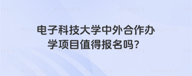 电子科技大学中外合作办学
