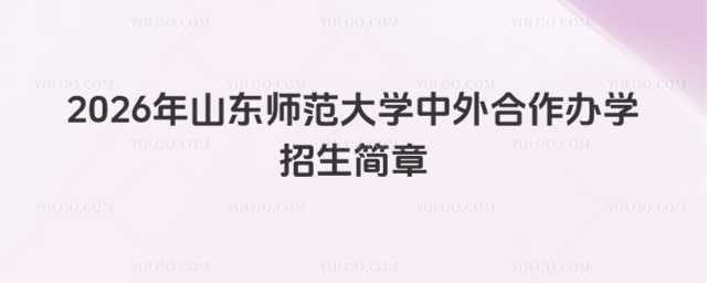 山东师范大学中外合作办学招生简章
