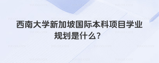 西南大学新加坡国际本科项目学业规划