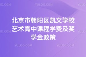 2026年北京市朝阳区凯文学校艺术高中课程学费及奖学金政策