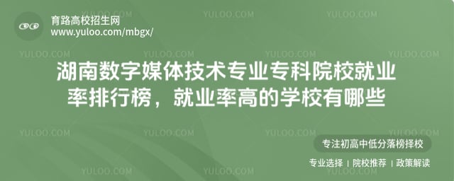 湖南数字媒体技术专业专科院校就业率排行榜