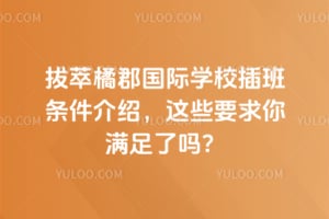 拔萃橘郡國際學校插班條件介紹，這些要求你滿足了嗎？