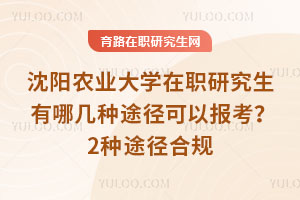 沈阳农业大学在职研究生有哪几种途径可以报考？2种途径合规
